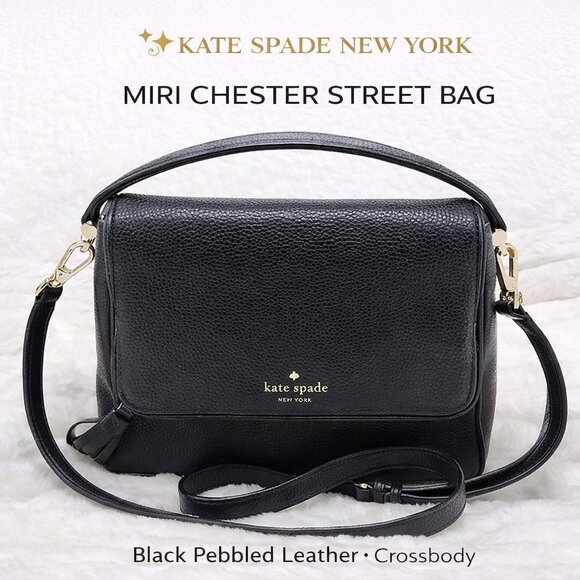 kate spade Handbags - Kate Spade New York Miri Chester Street Black Pebbled Leather Crossbody Shoulder